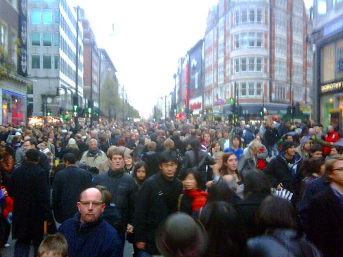 Oxford Circus Holiday Crowds